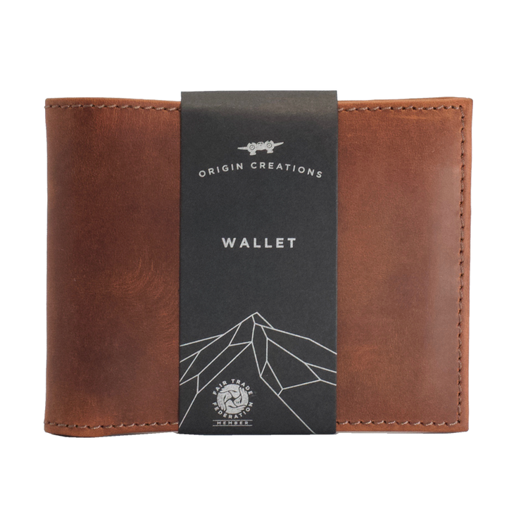 Full Grain Leather Hand-Worked Wallet- Brown - Mango + Main