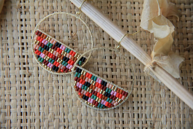 Beaded Handwoven Patchwork Circle (Sweet Escape)