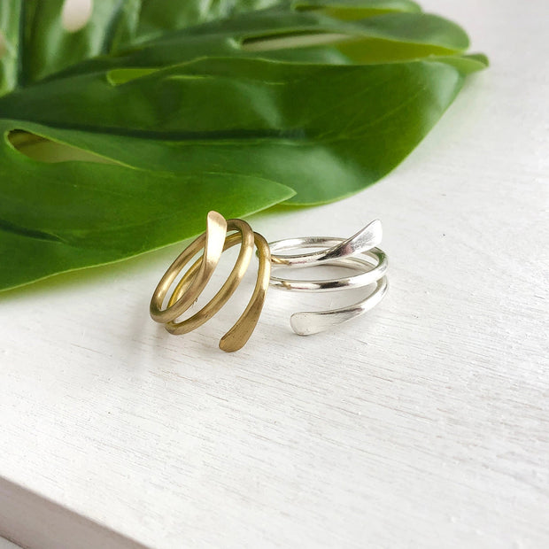 Coiled Wrap Ring - Silver
