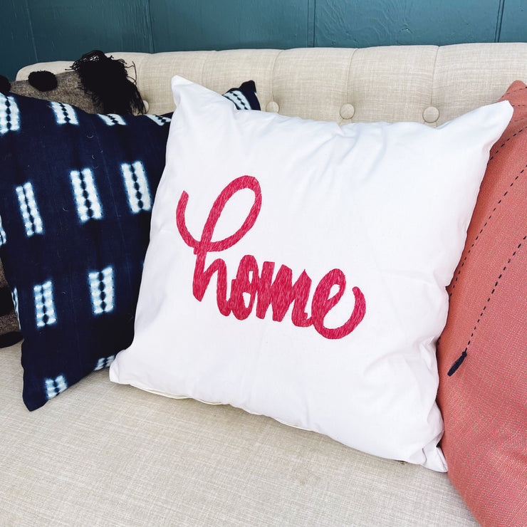 Embroidered Home Pillow Cover