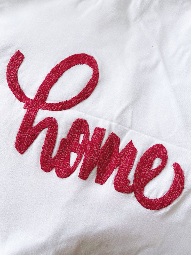 Embroidered Home Pillow Cover