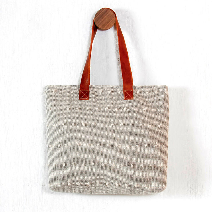 Handwoven Textured Tote - Natural Tone