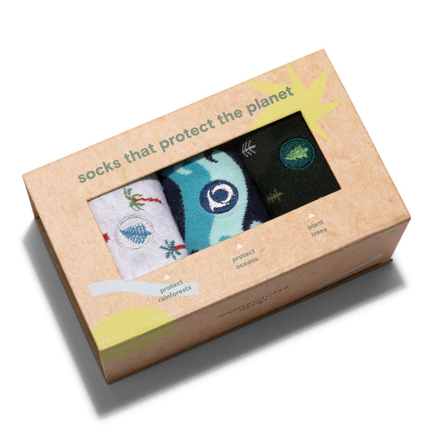 Socks that Protect the Planet - Box Gift Set - Mango + Main