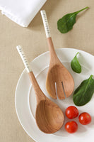 Short and Sweet Wild Olive Wood Salad Servers